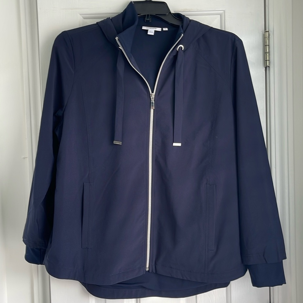 Chico’s navy lightweight zip up hoodie
